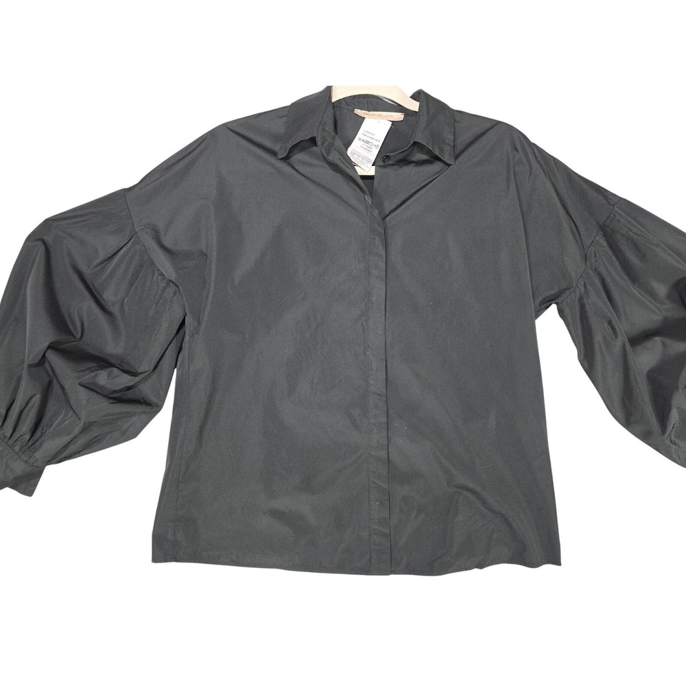 Black Blouson Sleeve Blouse Sculptural Volume Business Core Size 4‎ Pennyblack